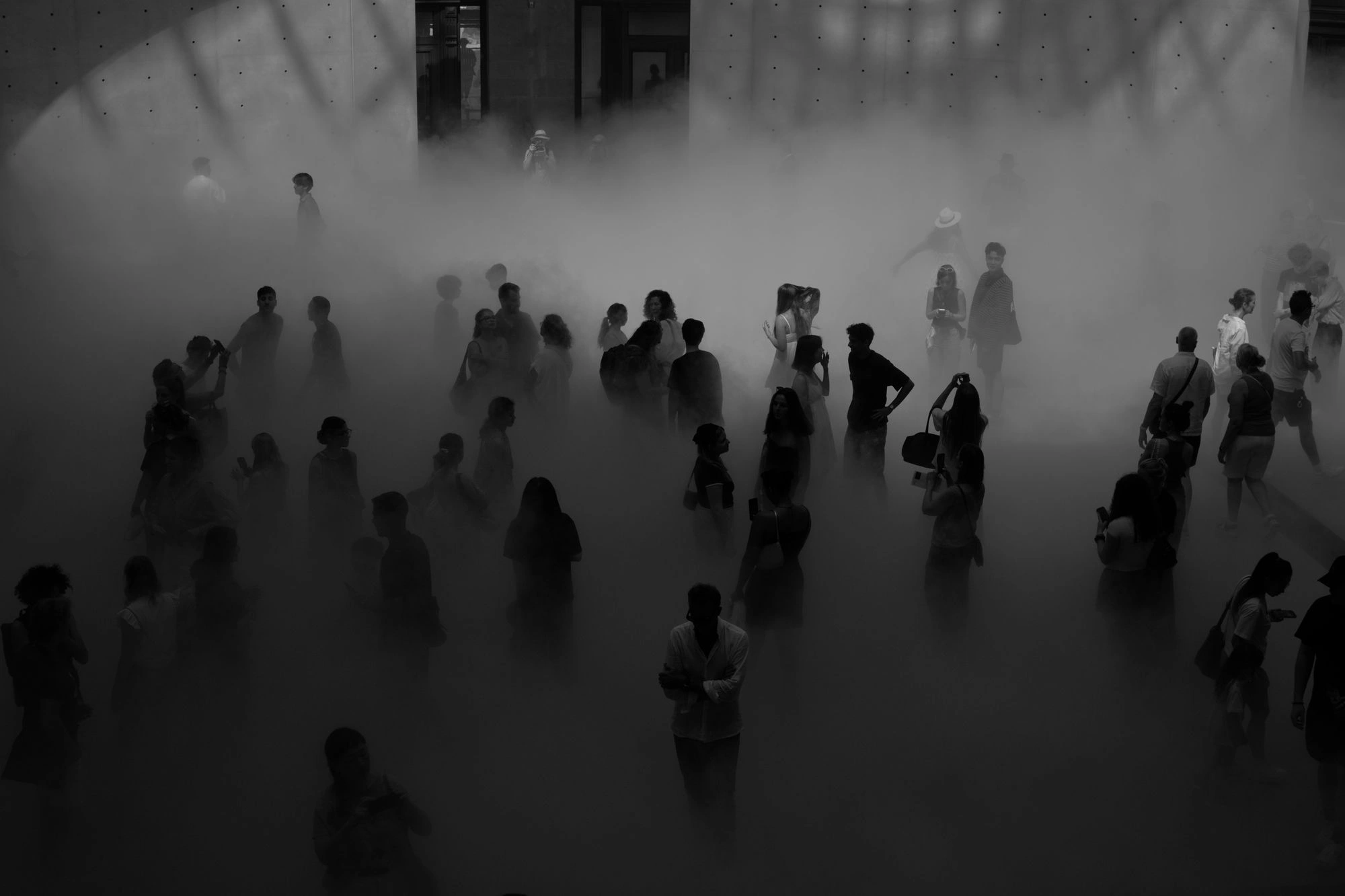 People in shadows in Cloud