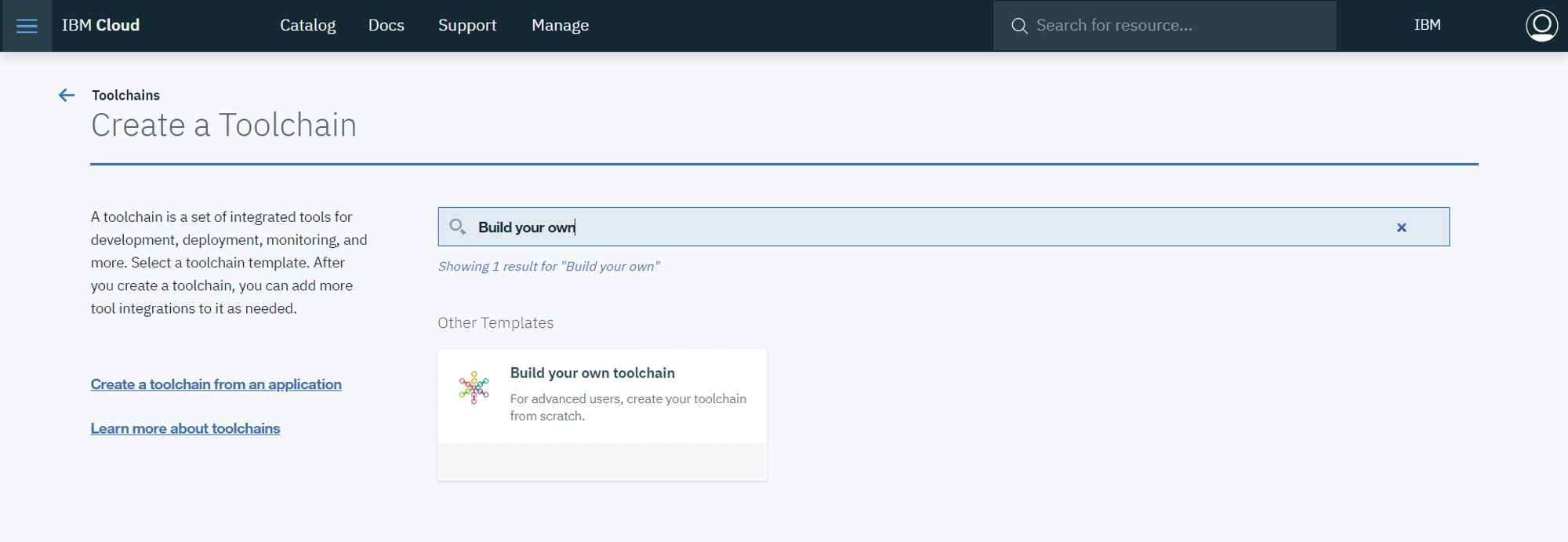 Create a Toolchain