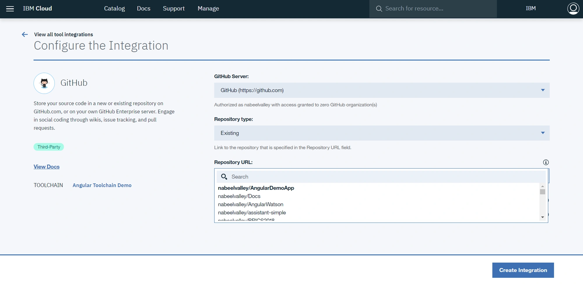 Configure the GitHub Integration