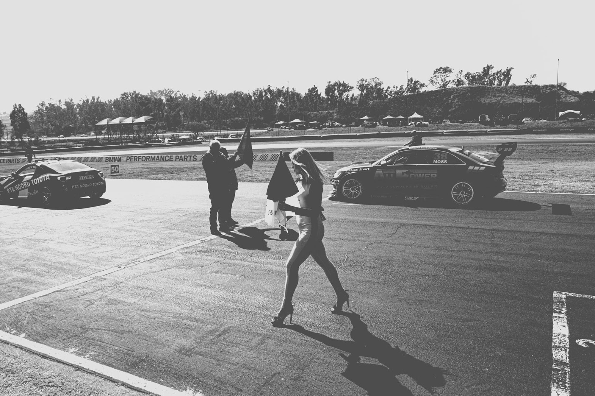 2019-07-27 - Zwartkops Raceway - Person walks off race track.j